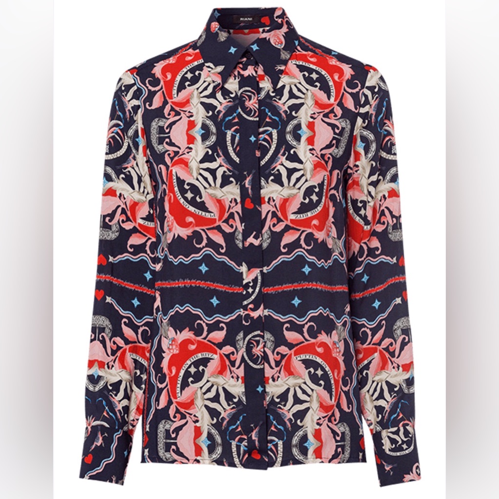 Riani | ‘Puttin’ On The Ritz’ Print, Viscose Button Shirt All-Print Designer, Xl